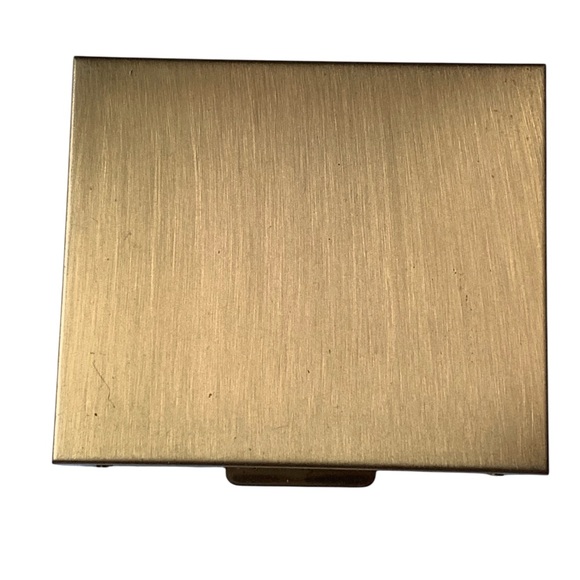 Vintage Brushed Gold Compact Mirror Case Powder Makeup Compact Case Pill Box - Picture 3 of 6